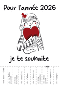 Souhaits dr&ocirc;les pour une ann&eacute;e 2026 pleine d'amour